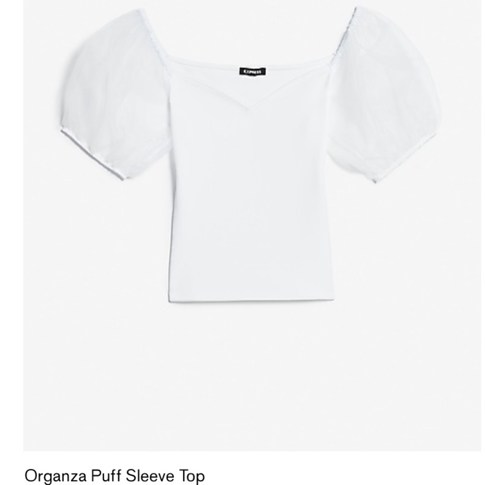 Express Organza Puff Sleeve Top